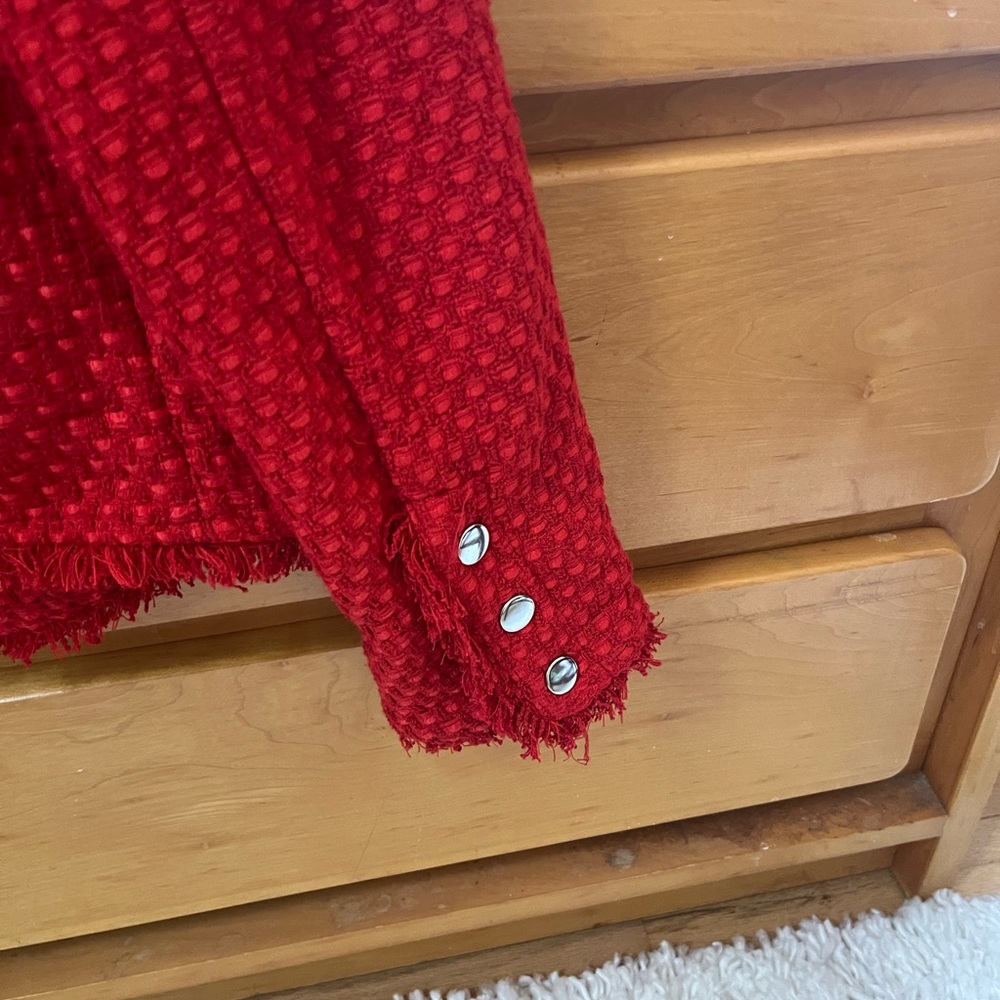 Red tweed blazer